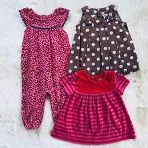 Baby Girl clothing bundle 6-9 months spring summer 3 pieces romper dresses